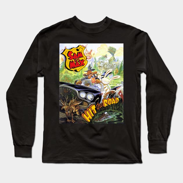 Sam And Max Hit the Road [Text] Long Sleeve T-Shirt by Zagreba